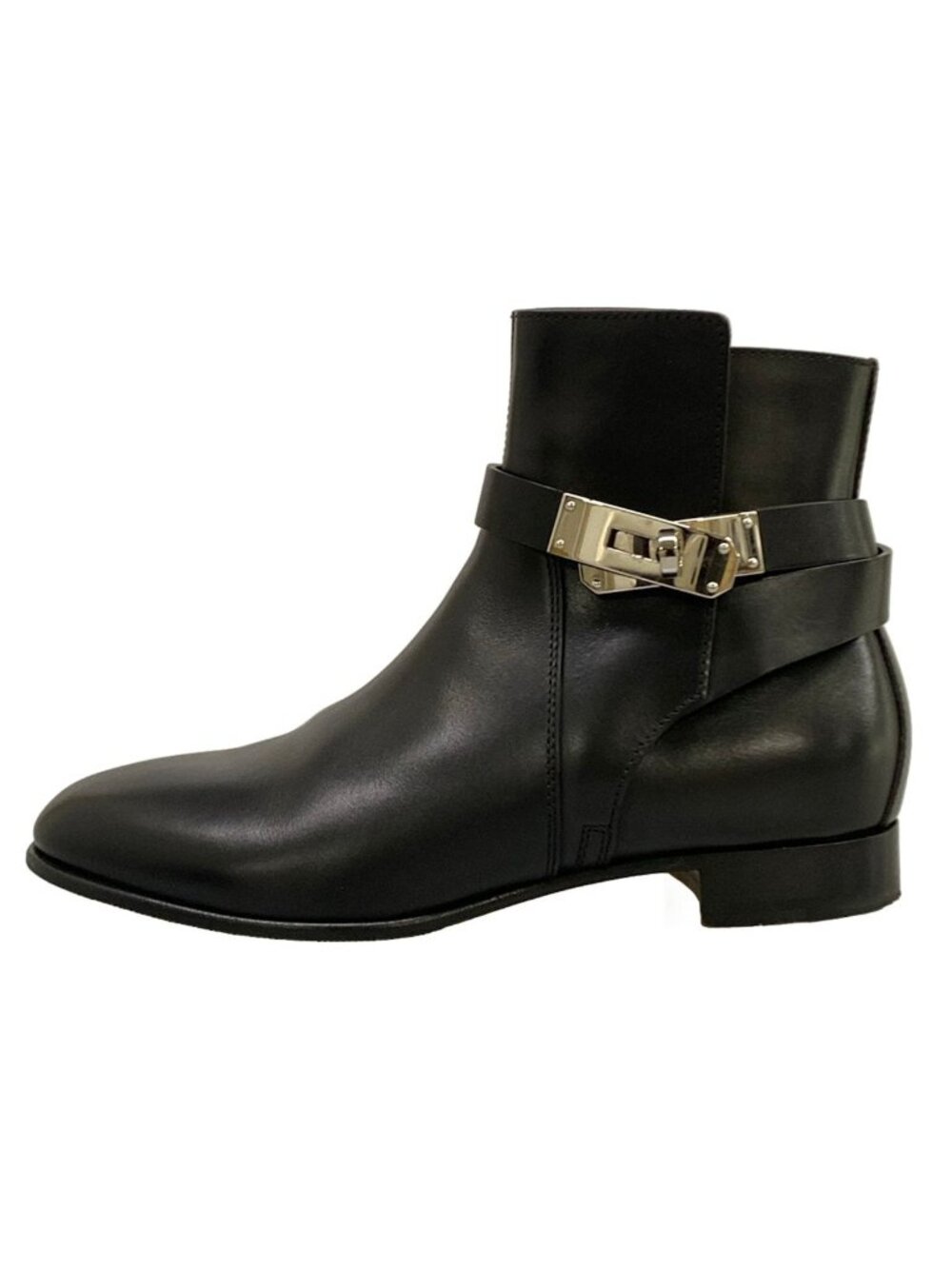 Hermes Short Boots Neo Black Kelly Silver
